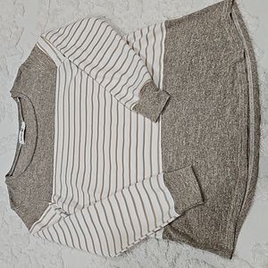 Lightweight Longsleeve Mixed Fabric Top